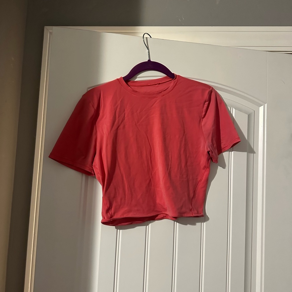 lululemon athletica Glaze Pink Nulu Crewneck Cropped T-Shirt